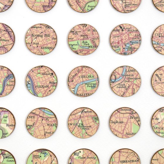 London Map Dots Collage