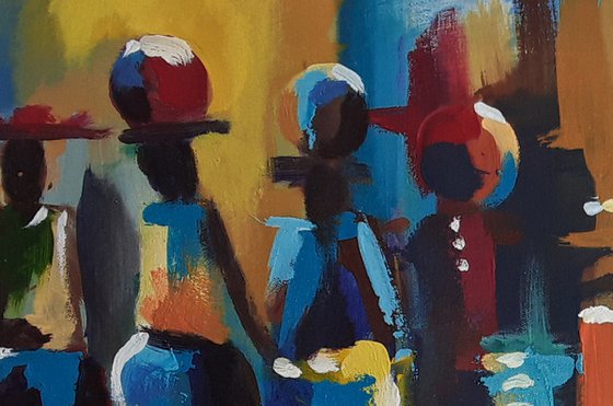 Colorful Market, African Market Art