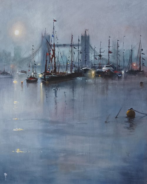 Tall ships on the Thames, London by Alan Harris