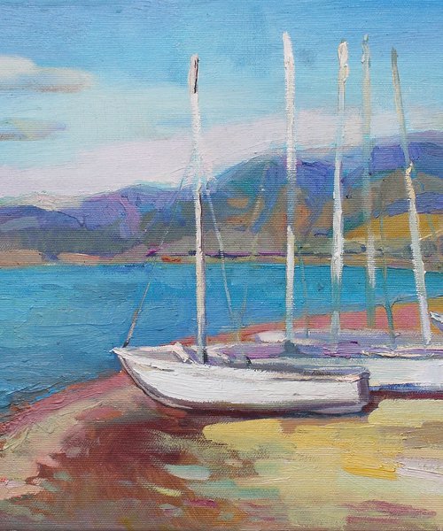 Boats in Nova-Siri, Italy by Anastasiia Grygorieva