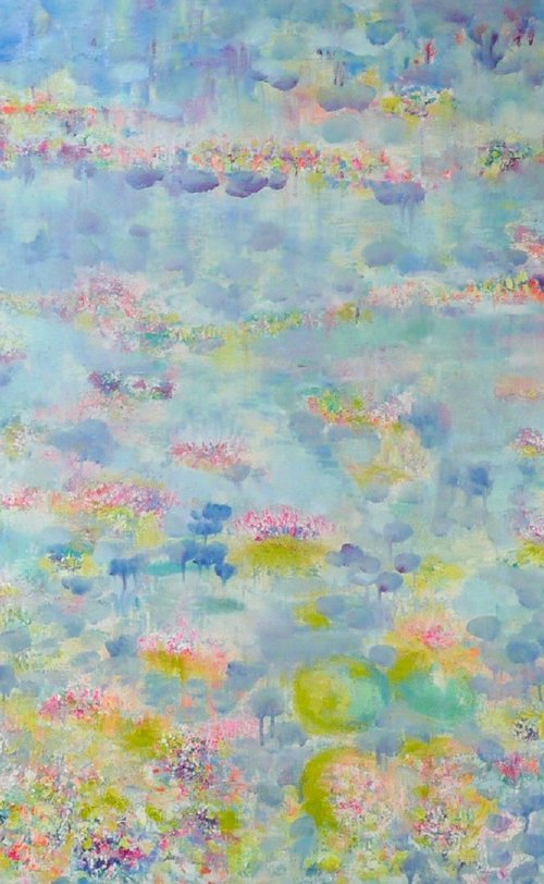 Lilac Waterlilies by Lesley Blackburn
