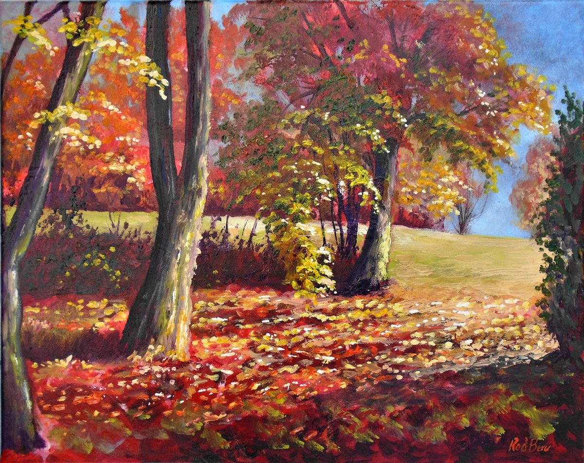 Sunlit Autumn Carpet by Rod Bere