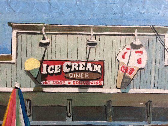 American Ice Cream Shop In Summer