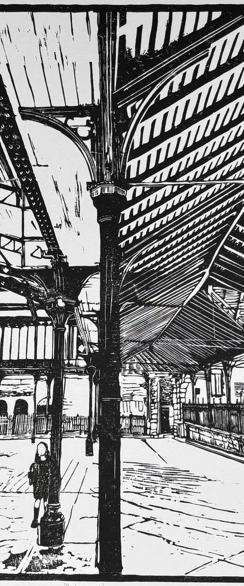 Ready or not Linocut Print by C Staunton