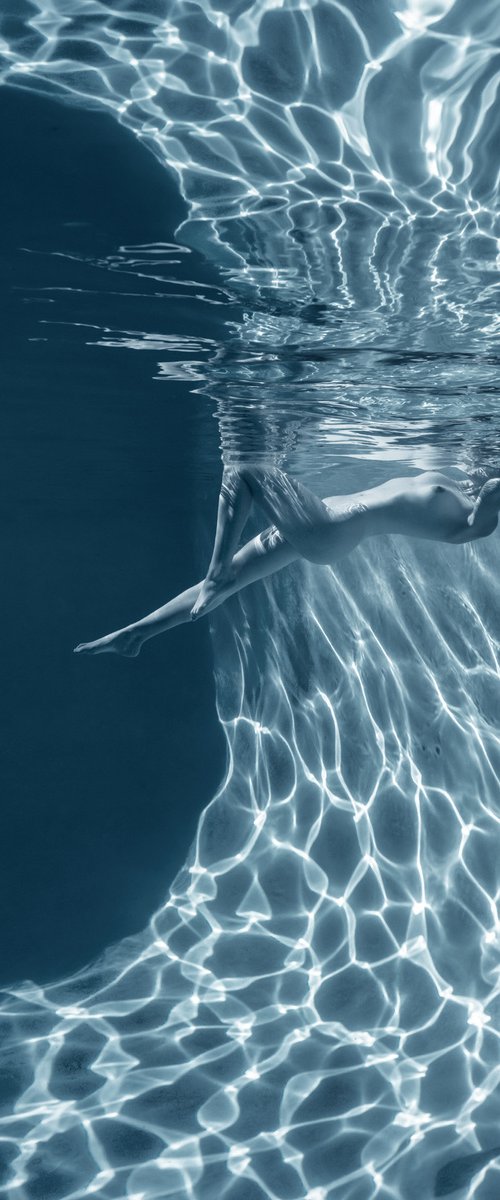 Marble Cave - underwater nude photograph - print on aluminum 36" x 24" by Alex Sher