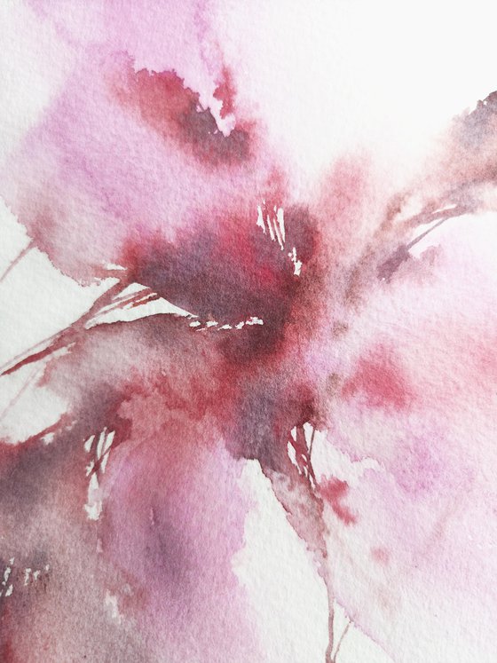 Pink flowers diptych