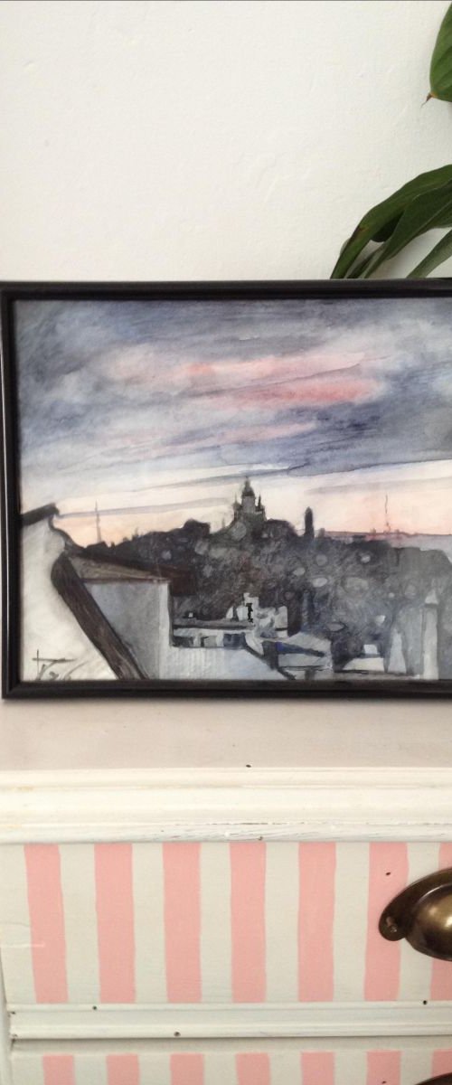 Dibidabo Sunset from my Barcelona window n1 by Valentina Toma' aka Zoe Chigi