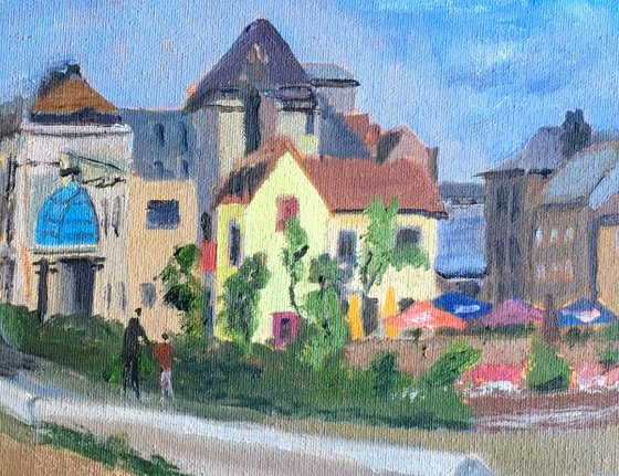 Seafront at Deal Kent, an original oil painting.