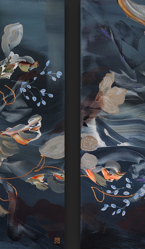 Dreaming in Cerulean Diptych by Novi Lim