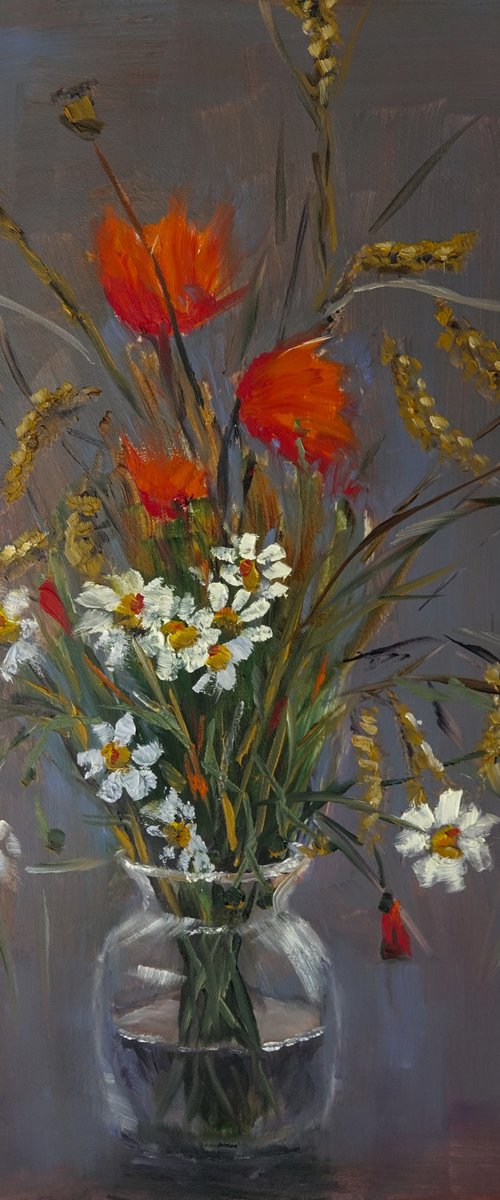 Corn Field Flowers in Vase by Marion Derrett