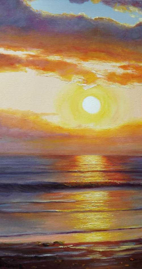 Sunset at sea by Oleg Riabchuk