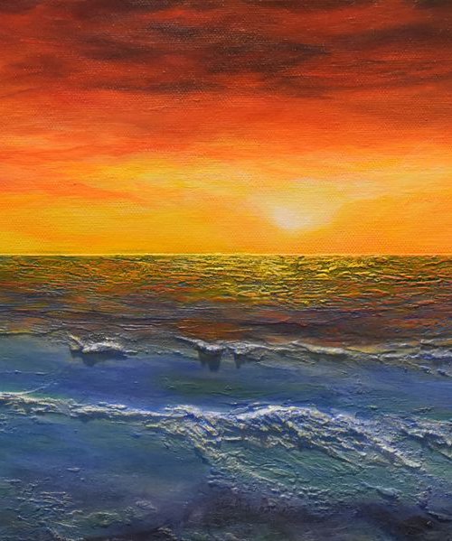 Summers End Seascape paintings Ocean Paintings by Tamara Bettencourt