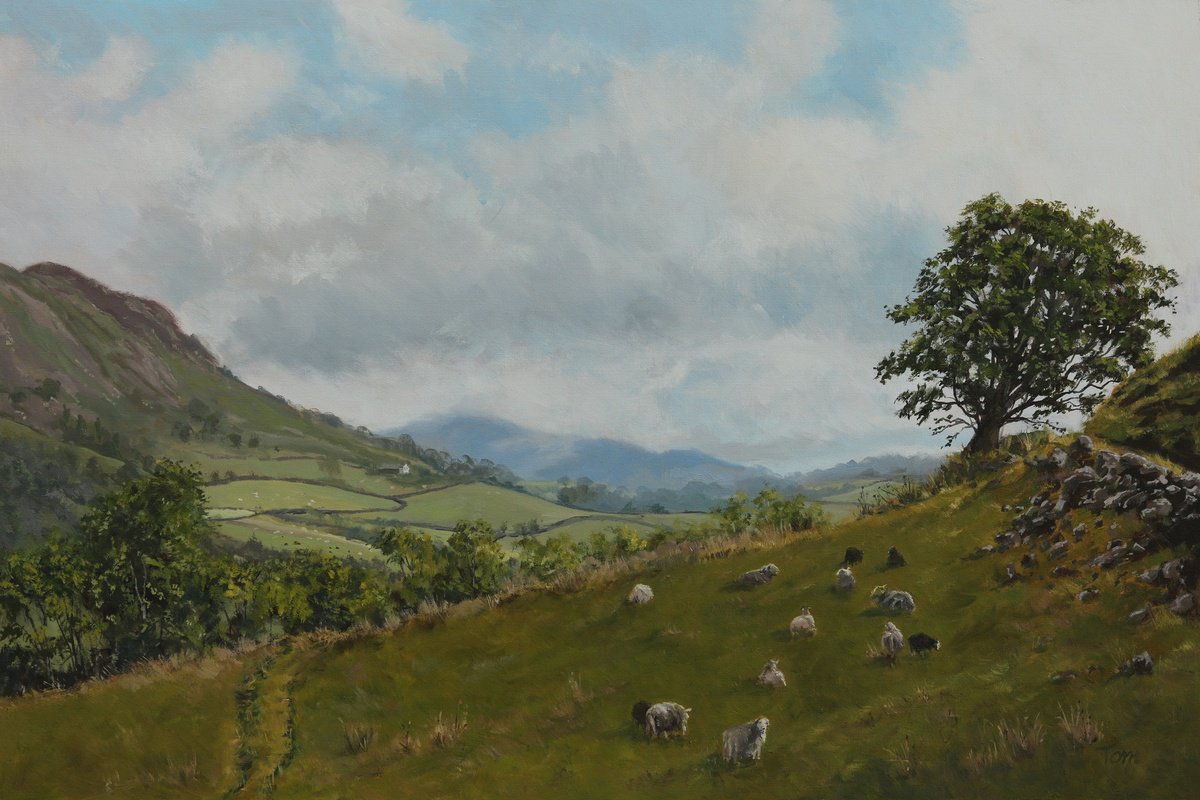 Landscape Oil Painting By Tom Clay, 24 X 16", Great Langdale, Original Artwork