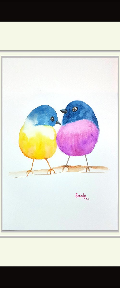 WATERCOLOR - BIRDS 12 by Sonaly Gandhi