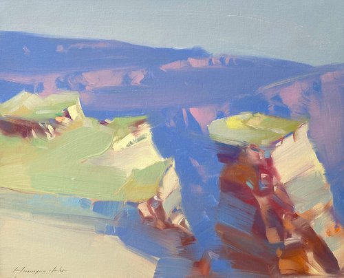 Canyon Cliffs, Original oil painting, Handmade artwork, One of a kind by Vahe Yeremyan