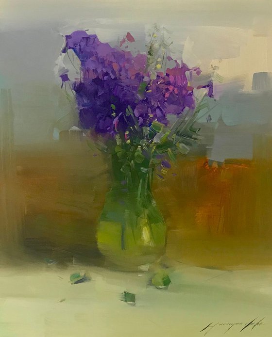 Violas, Oil painting, One of a kind, Handmade artwork