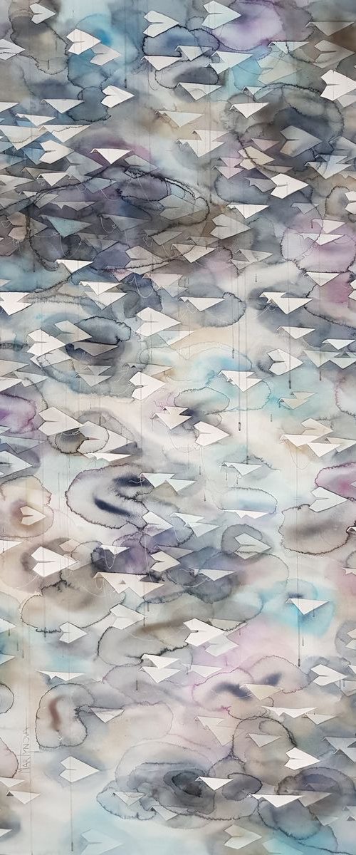 Connected | New York Below the Cloud (140x100cm) by Yuliya  Martynova