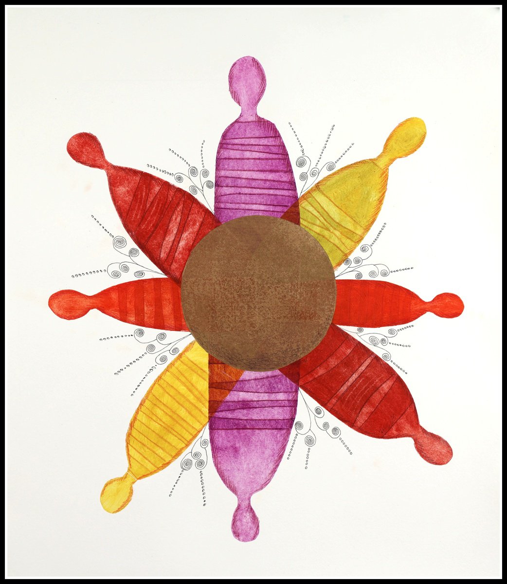 Organic Abstract Limited Edition Print By Mariann Johansen-Ellis, 17 X 20", Life As A Flower, Original Artwork