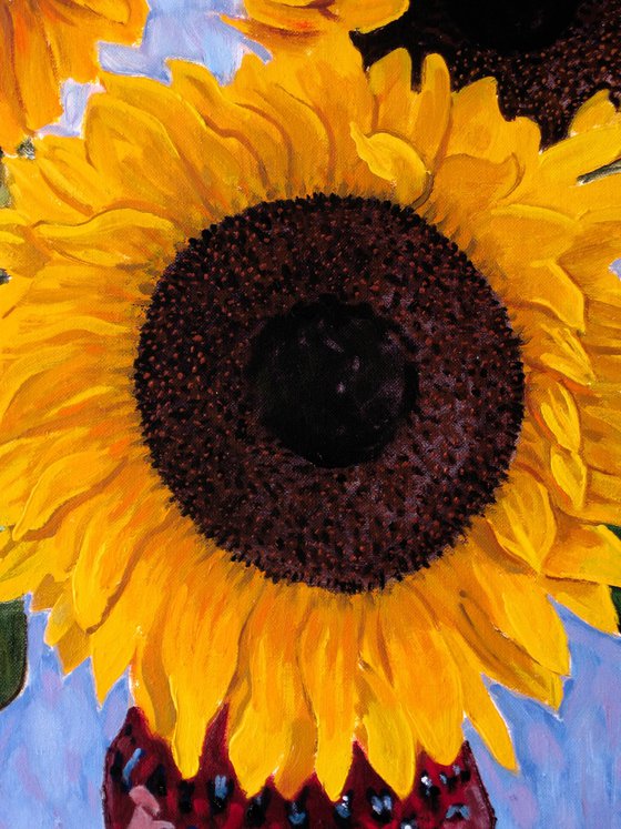 Large Five Sunflowers