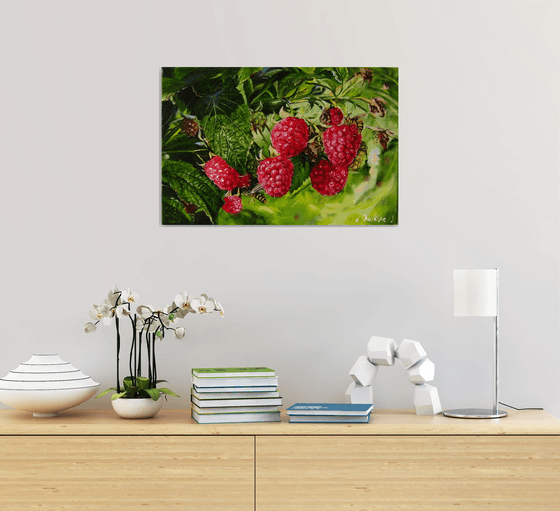 Raspberry Realistic Painting