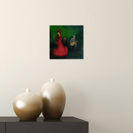 The Flamenco dancer in red