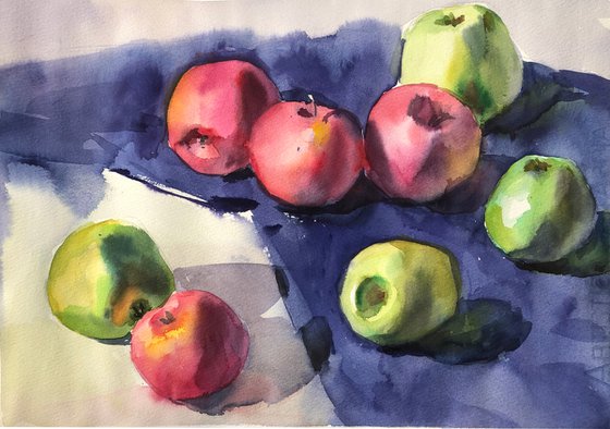 Red and green apples