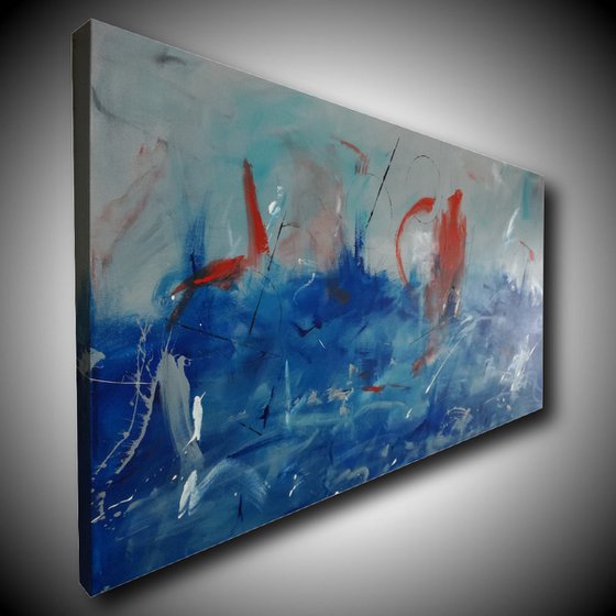 large abstract painting 140x70 cm-large wall art   title : abstract-c390