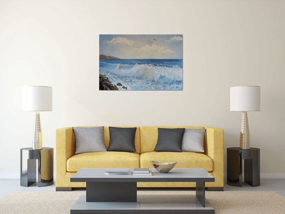 Ocean Waves - large oil painting