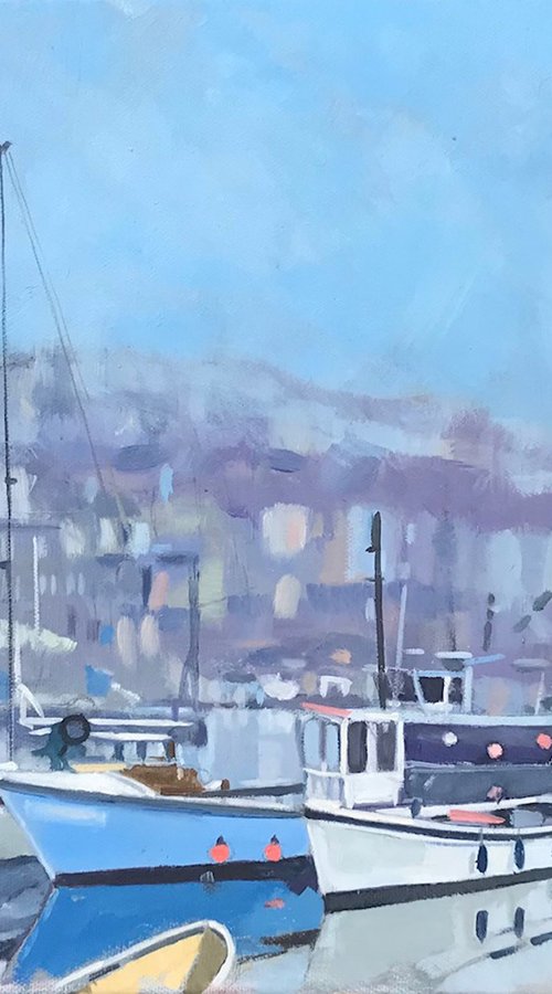 Misty Morning In Mevagissey by Emma Dashwood