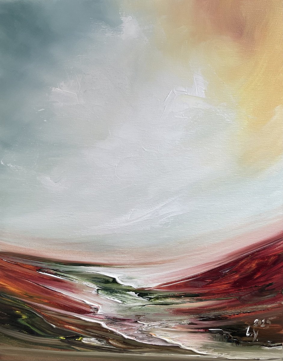 Impressionistic Landscape Acrylic Painting By Timea Valsami, 16 X 20", Spring Sensations, Original Artwork