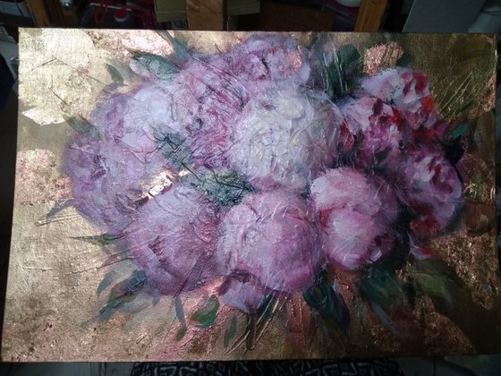 Peonies On Gold