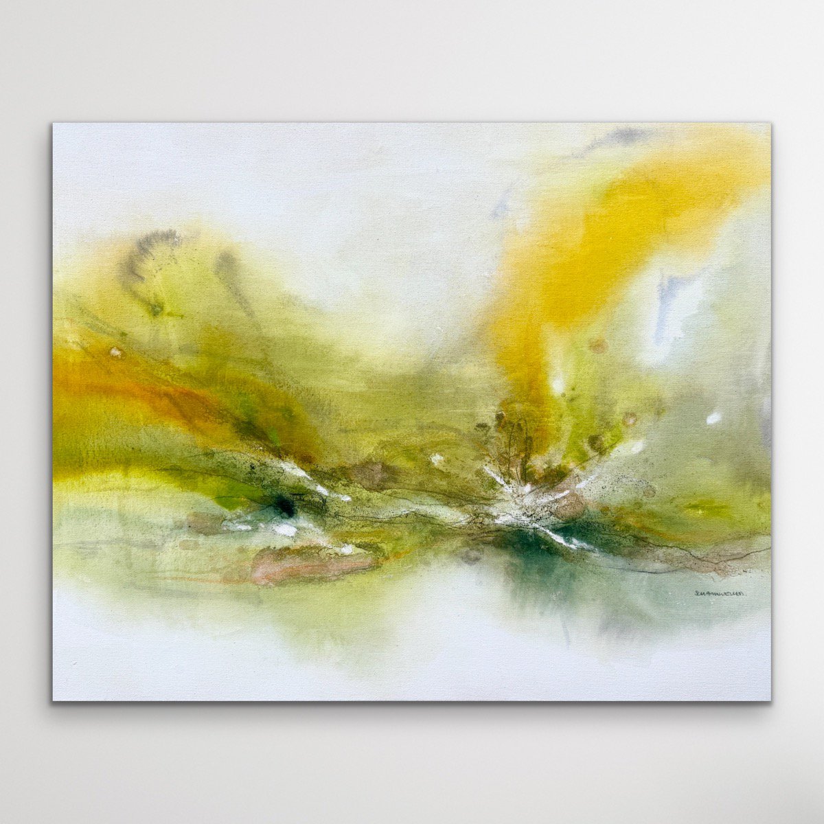 Abstract Landscape Acrylic Painting By Kirsten Schankweiler, 39 X 31", Soulgarden No. 1, Original Artwork