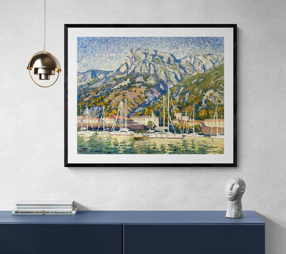 "Yachts at the pier"