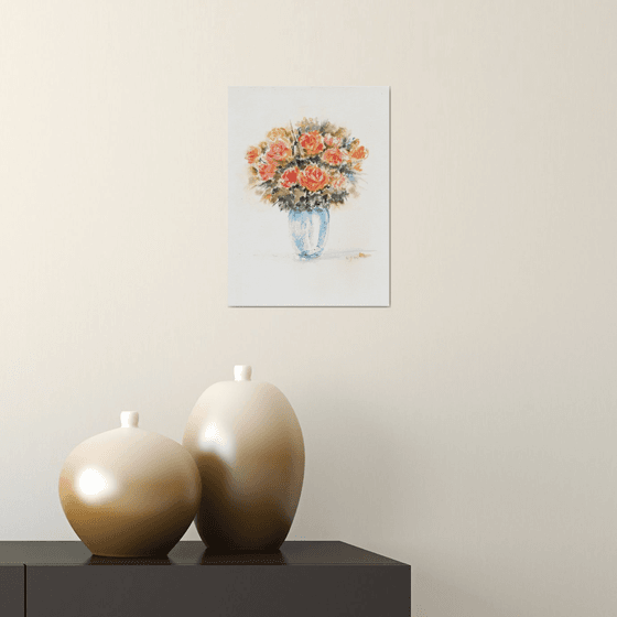 Spring Roses in a Vase