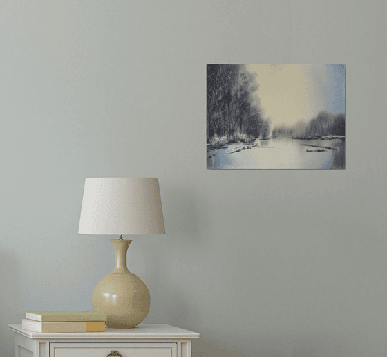 Frosty morning landscape