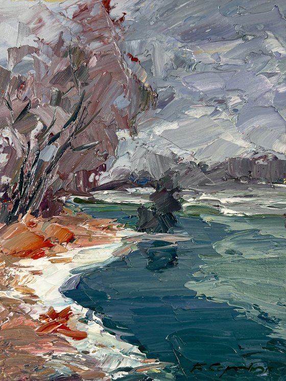 River Against the Backdrop of Snowy Trees