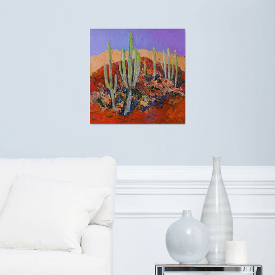 Morning in the Desert, Saguaro Cactuses