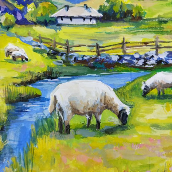 Scottish landscape with sheep