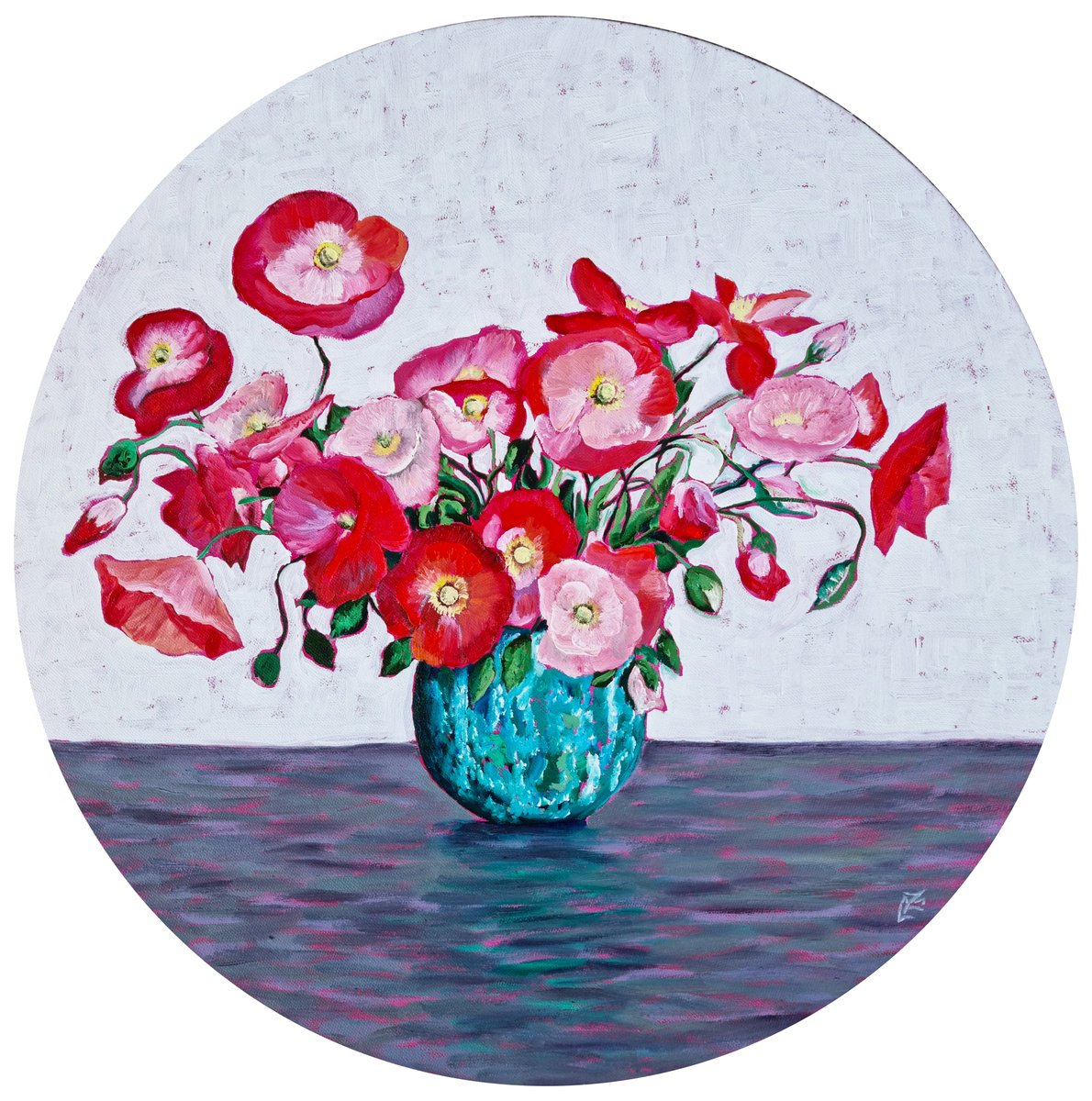 Impressionistic Botanical Oil Painting By Zulfiya Mukhamadeyeva, 20 X 20", Tenderness, Original Artwork