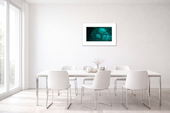 cyan chandelier