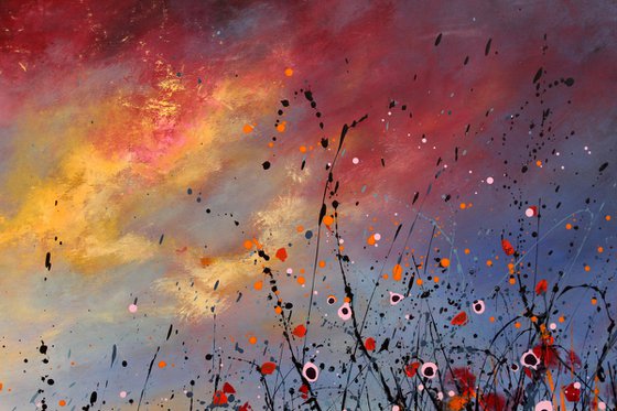 In The Fullness Of Time   - Super sized original abstract floral landscape