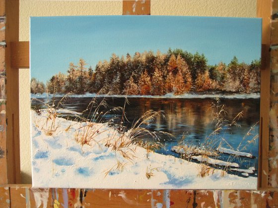 Winter River Landscape
