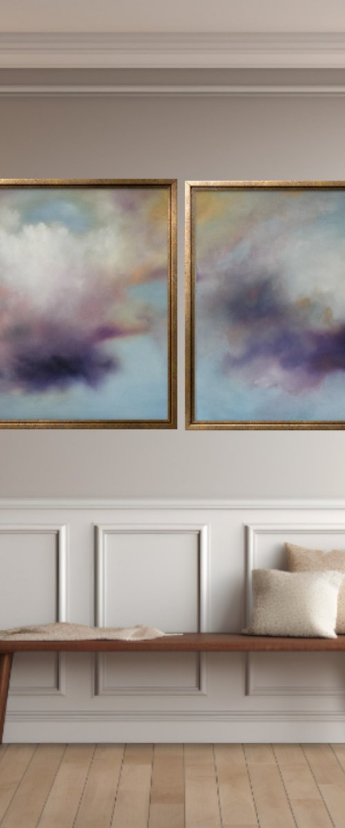 Clouds of Peace; Diptych by Nella Alao