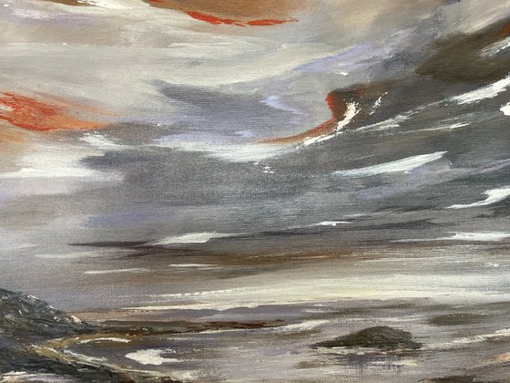 Stormy Sky over Textured Seascape