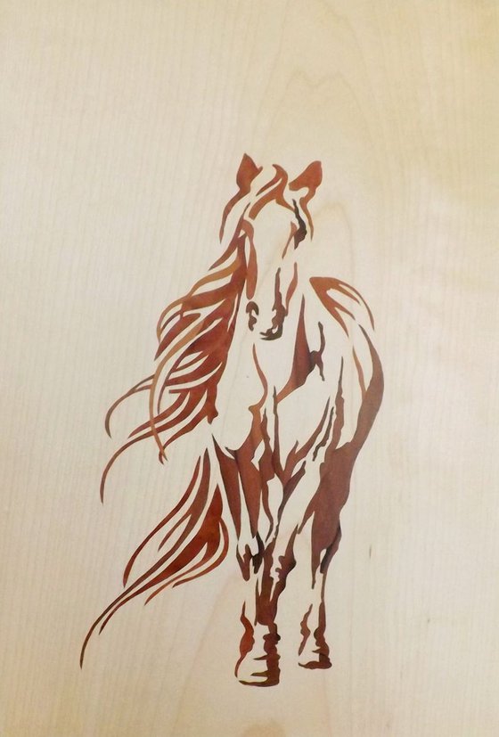 Red horse (marquetry work)
