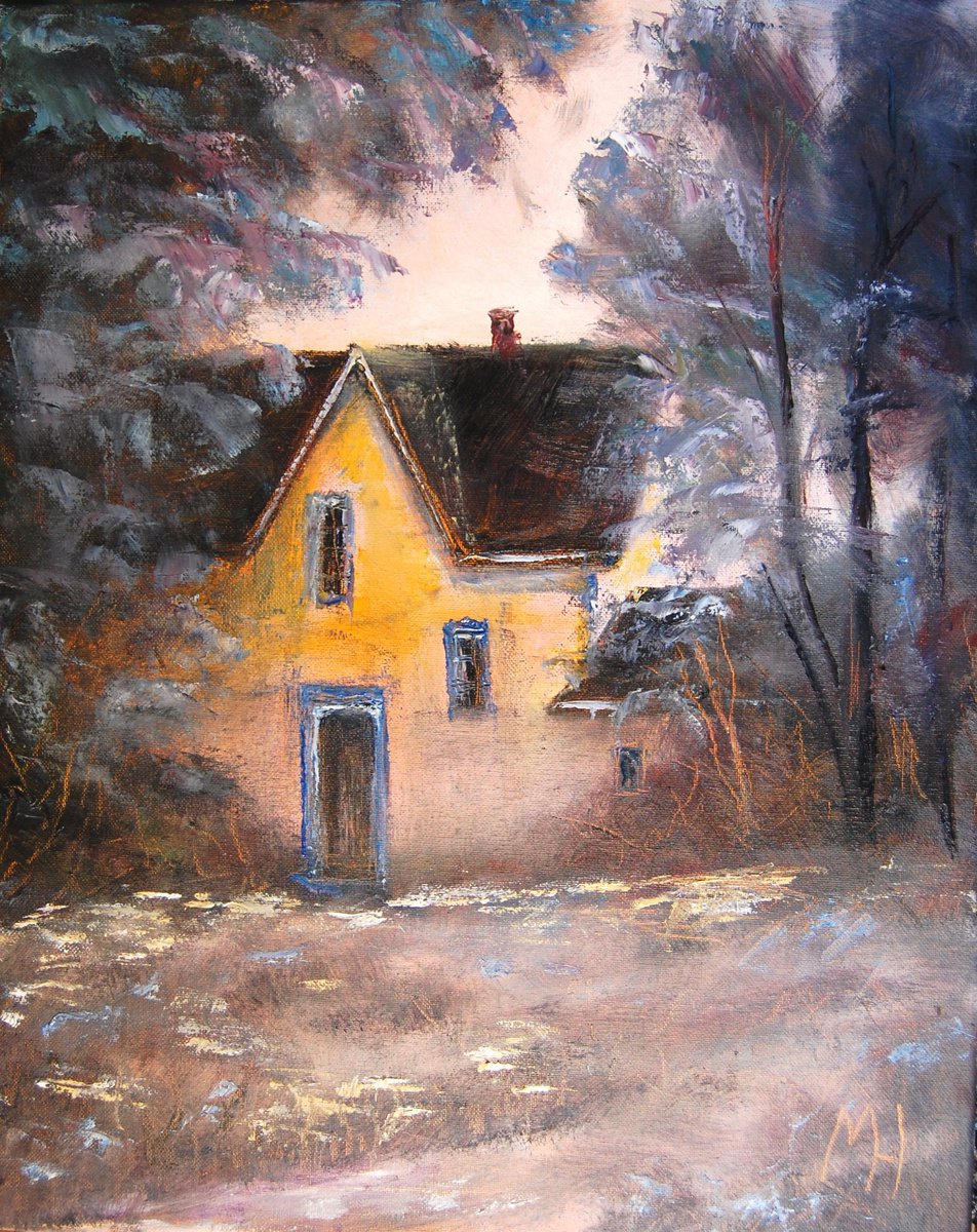 Evening house by Mikhail Nikitsenka