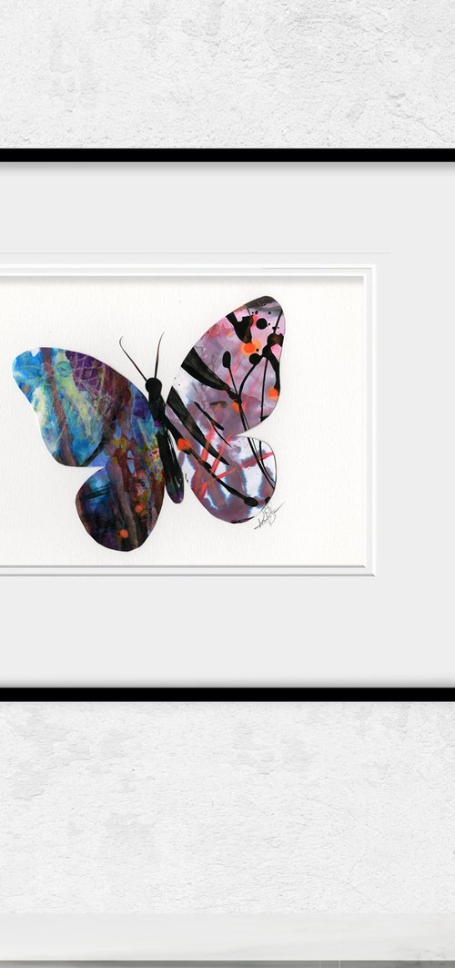 A Butterfly Story - 14 - Abstract Minimal Butterfly Painting Collage by Kathy Morton Stanion by Kathy Morton Stanion