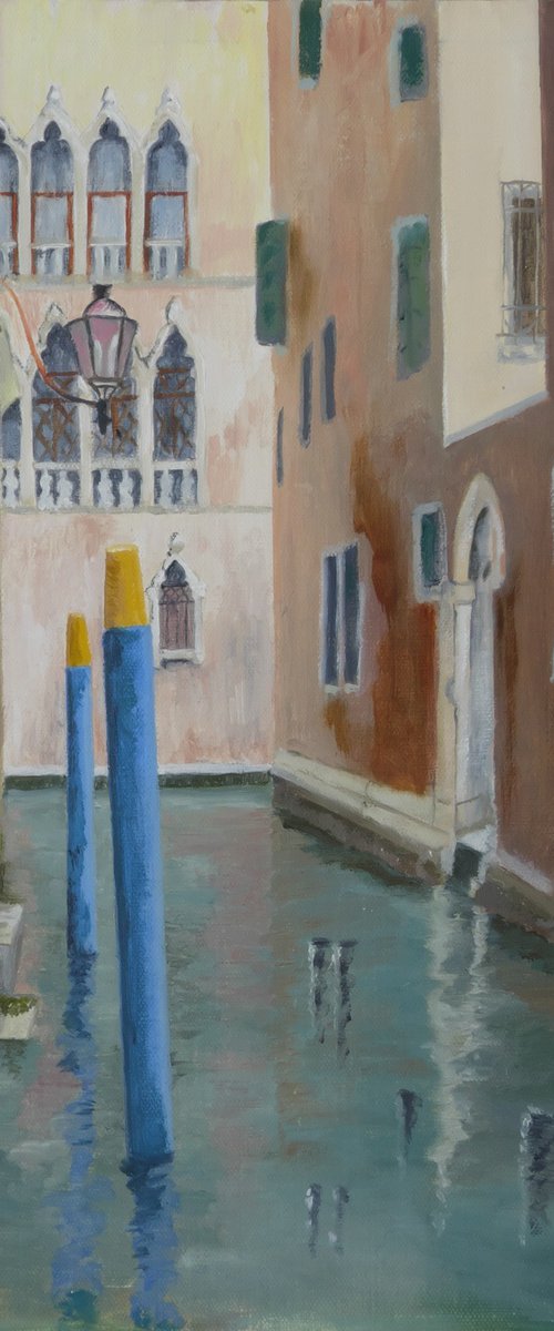 Blue  Mooring Posts Venice by Maddalena Pacini