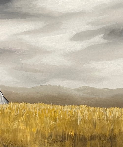 Cloudy Sky And Golden Fields by Aisha Haider
