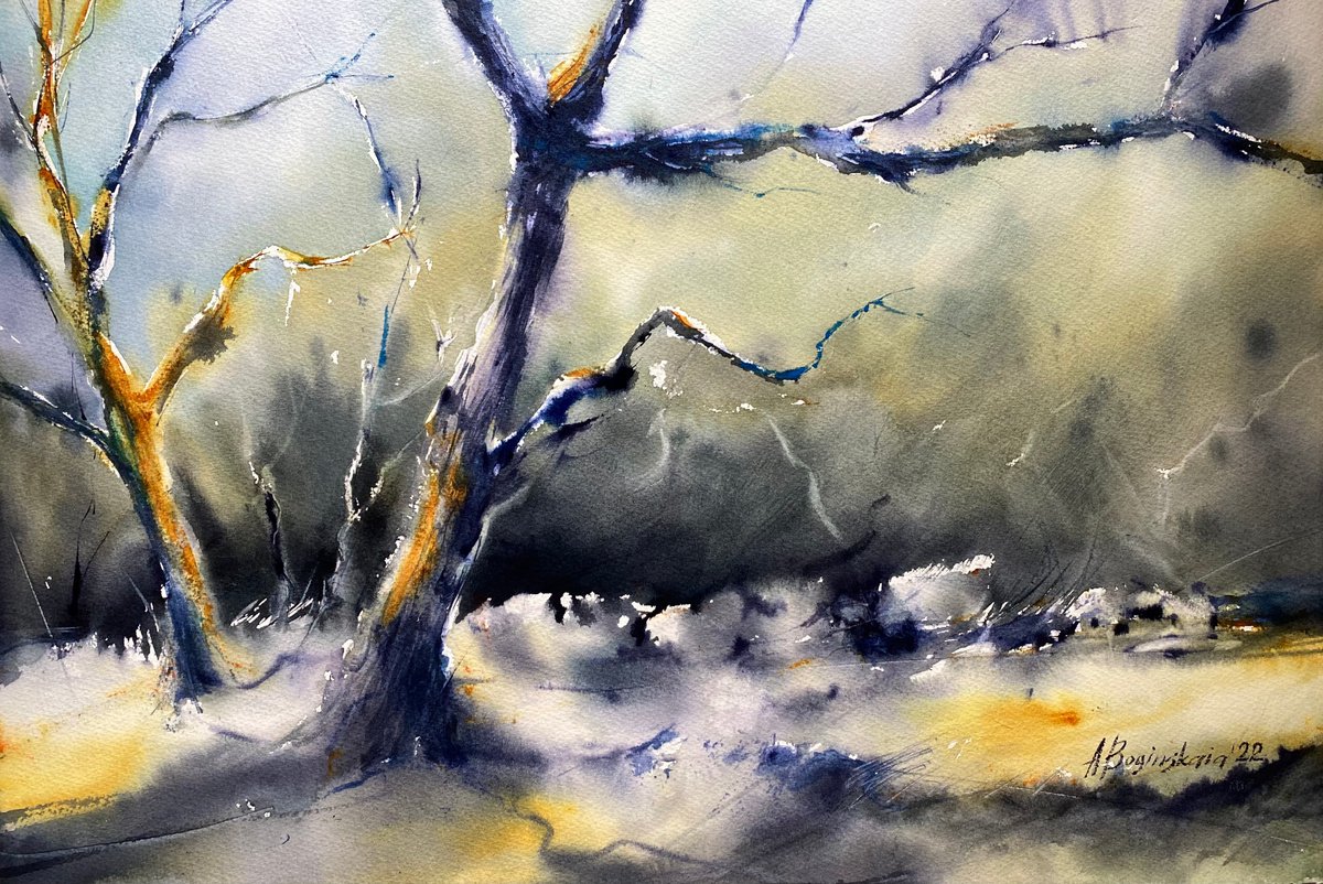 Lori trails - original watercolor landscape by Anna Boginskaia